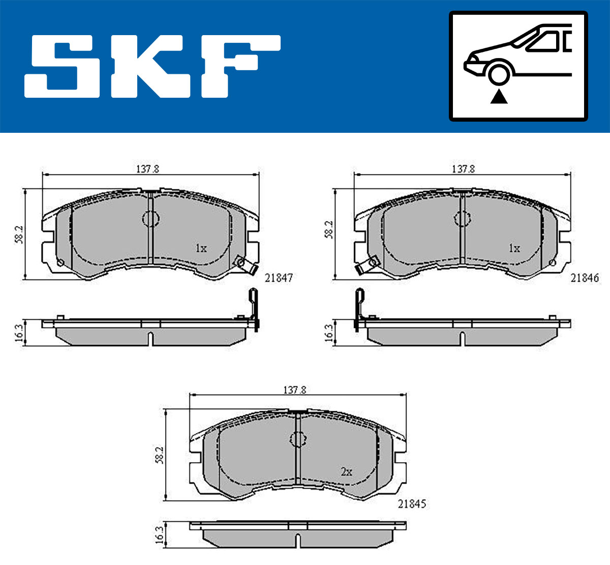 Set placute frana,frana disc VKBP 80590 A SKF